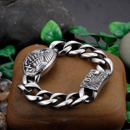 Bracelet En Titane Incurvé Avec Croix Et Zircone Pour Homme