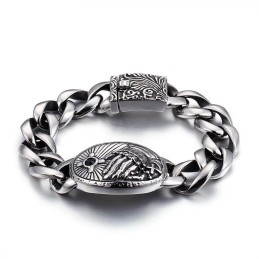Bracelet En Titane Incurvé Avec Croix Et Zircone Pour Homme