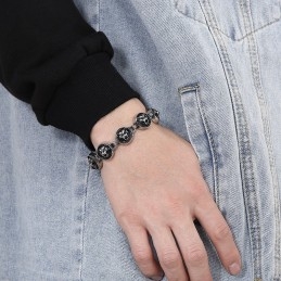 Bracelet Rond En Titane Style Hip-Hop Pour Homme, Motif Tête De Tigre