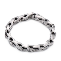 Bracelet En Titane Avec Os De Serpent Pour Homme