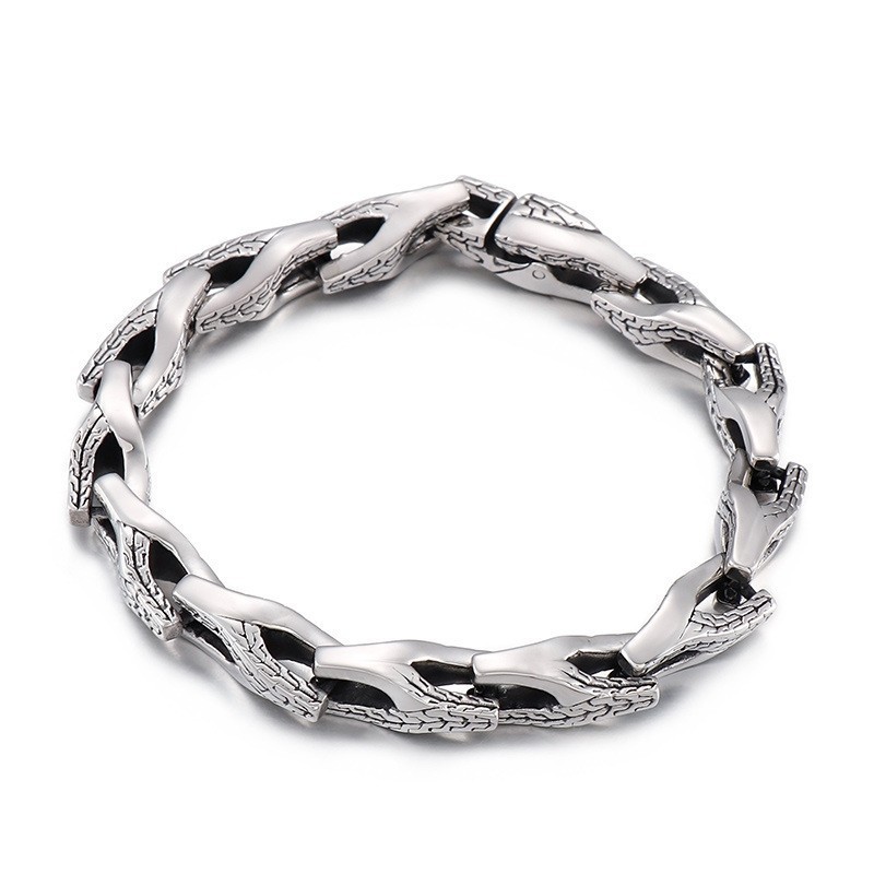 Bracelet En Titane Avec Os De Serpent Pour Homme Bracelet En Titane Avec Os De Serpent Pour Homme