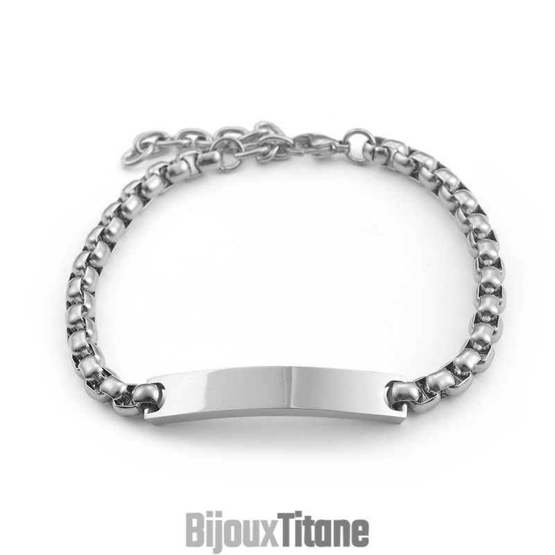 Bracelet Couple Carré Incurvé De Style Chic En Titane Bracelet Couple Carré Incurvé De Style Chic En Titane