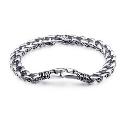 Bracelet En Titane À Motif Floral Pour Homme