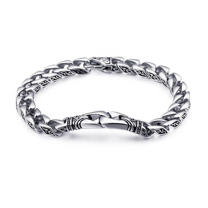 Bracelet En Titane À Motif Floral Pour Homme Bracelet En Titane À Motif Floral Pour Homme