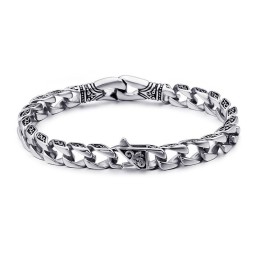 Bracelet En Titane À Motif Floral Pour Homme