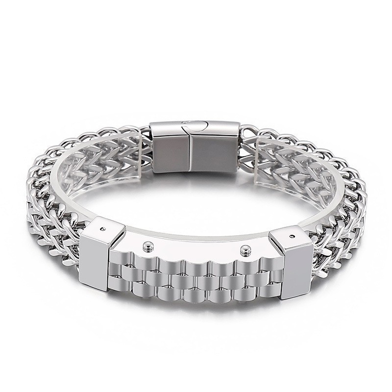 Bracelet En Titane Pour Homme, Style Hip-Hop Tendance Bracelet En Titane Pour Homme, Style Hip-Hop Tendance