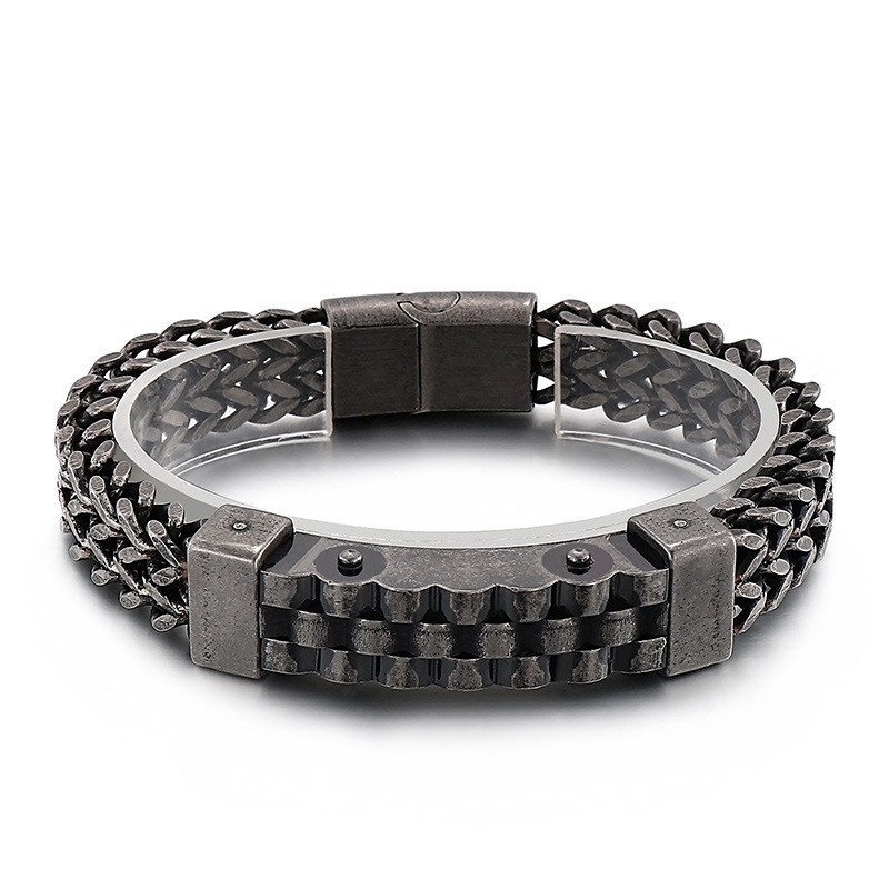 Bracelet En Titane Pour Homme, Style Hip-Hop Tendance Bracelet En Titane Pour Homme, Style Hip-Hop Tendance