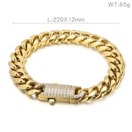 Bracelet En Titane Clouté Style Hip-Hop Pour Homme