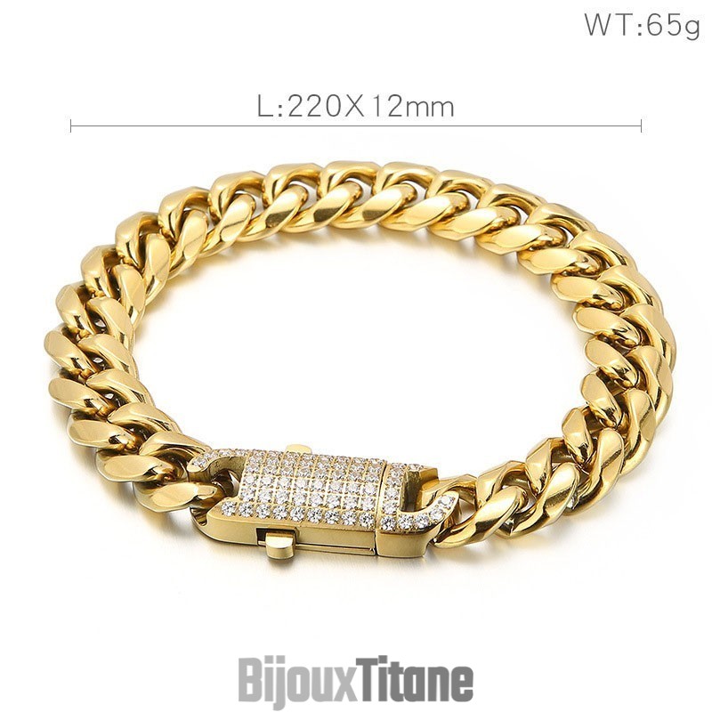 Bracelet En Titane Clouté Style Hip-Hop Pour Homme Bracelet En Titane Clouté Style Hip-Hop Pour Homme