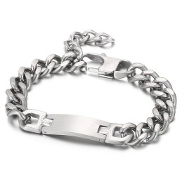 Bracelet En Titane Incurvé Tendance Pour Homme Avec Chaîne À Queue