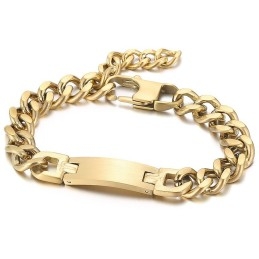 Bracelet En Titane Incurvé Tendance Pour Homme Avec Chaîne À Queue