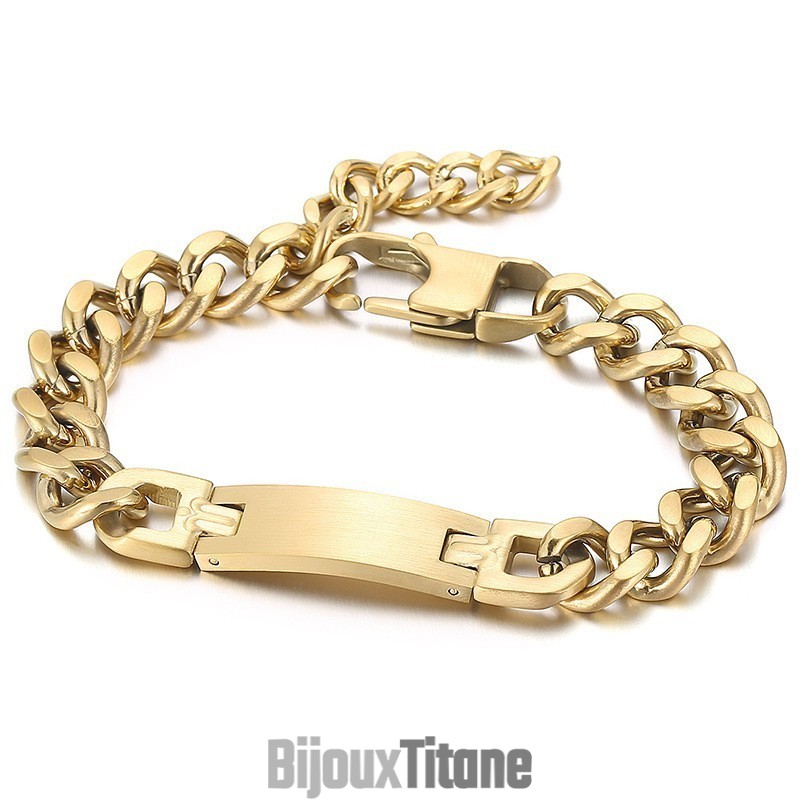 Bracelet En Titane Incurvé Tendance Pour Homme Avec Chaîne À Queue