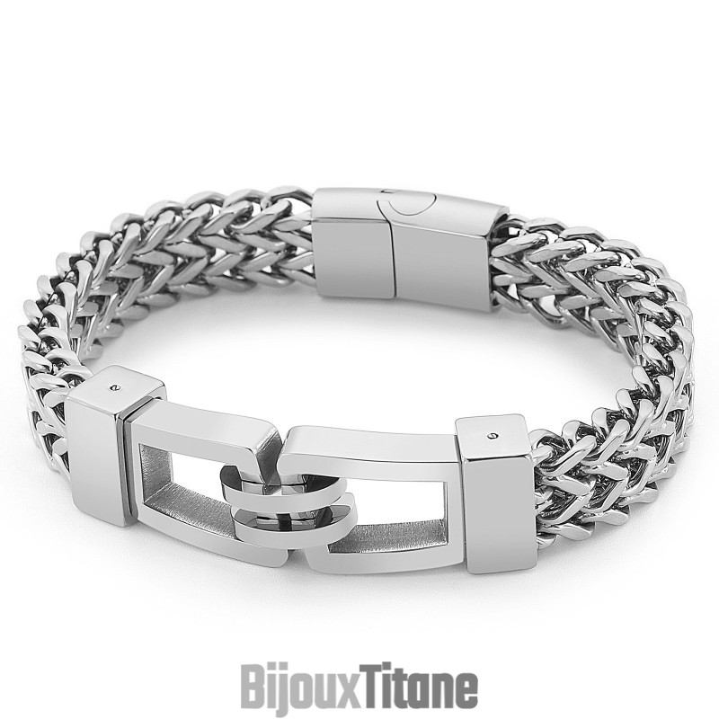 Bracelet En Titane Pour Homme, Style Rock And Roll Et Hip-Hop, 21,5 Cm Bracelet En Titane Pour Homme, Style Rock And Roll Et Hip-Hop, 21,5 Cm