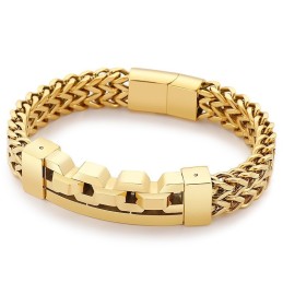 Bracelet Carré Creux En Titane Pour Homme