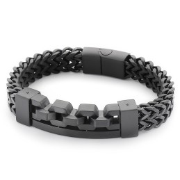 Bracelet Carré Creux En Titane Pour Homme