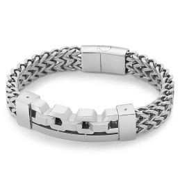 Bracelet Carré Creux En Titane Pour Homme