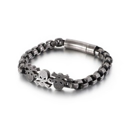 Bracelet En Titane Pour Homme, Style Hip-Hop, Tête De Mort