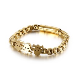 Bracelet En Titane Pour Homme, Style Hip-Hop, Tête De Mort