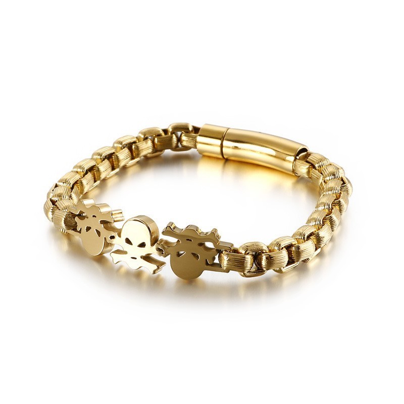 Bracelet En Titane Pour Homme, Style Hip-Hop, Tête De Mort Bracelet En Titane Pour Homme, Style Hip-Hop, Tête De Mort