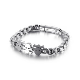 Bracelets En Titane Pour Hommes, Style Hip-Hop, Tête De Mort, Tendance