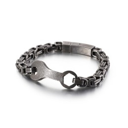 Bracelet En Titane Pour Homme Avec Chaîne Emperor Et Clé À Molette