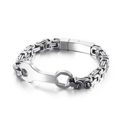 Bracelet En Titane Pour Homme Avec Chaîne Emperor Et Clé À Molette