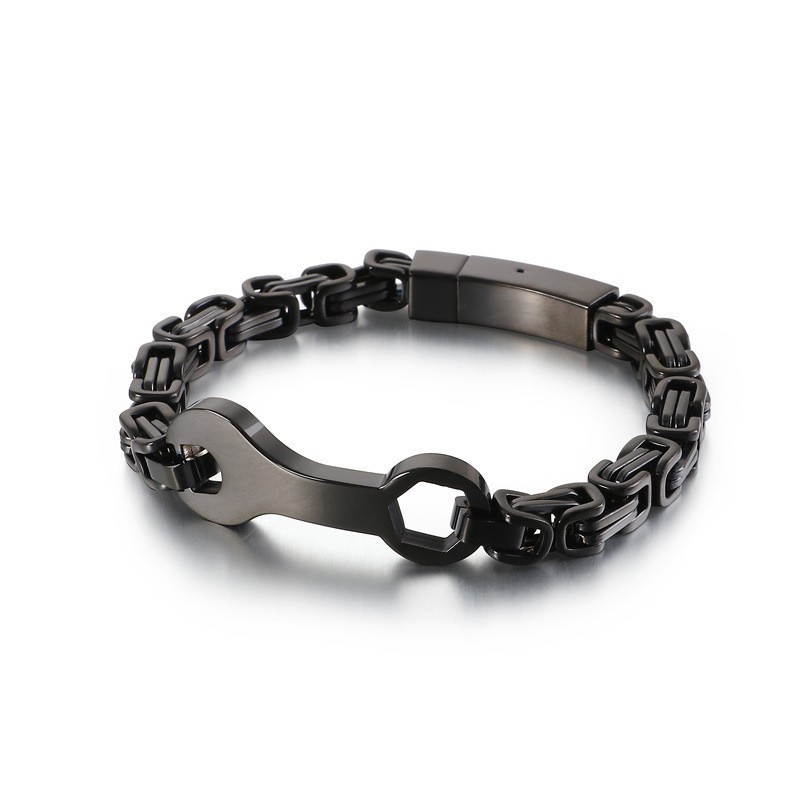 Bracelet En Titane Pour Homme Avec Chaîne Emperor Et Clé À Molette