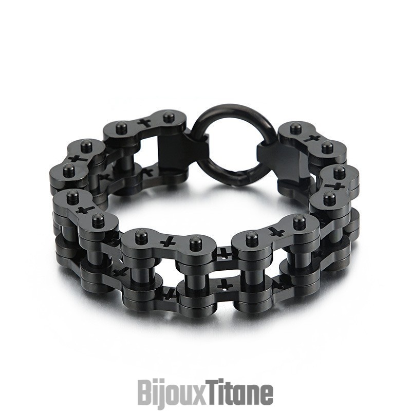 Bracelet Vélo Homme En Titane Avec Croix Creuse Rock Hip Hop Bracelet Vélo Homme En Titane Avec Croix Creuse Rock Hip Hop
