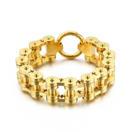 Bracelet Vélo Homme En Titane Style Rock Hip-Hop Avec Croix Creuse