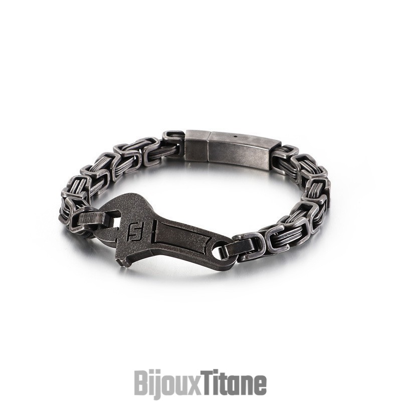 Bracelet En Titane Pour Homme Cool Wrench Back To The Curved Plate