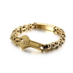 Bracelet En Titane Pour Homme Avec Plaque Incurvée Et Clé À Molette