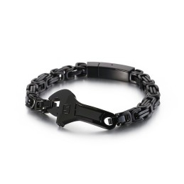 Bracelet En Titane Pour Homme Avec Plaque Incurvée Et Clé À Molette