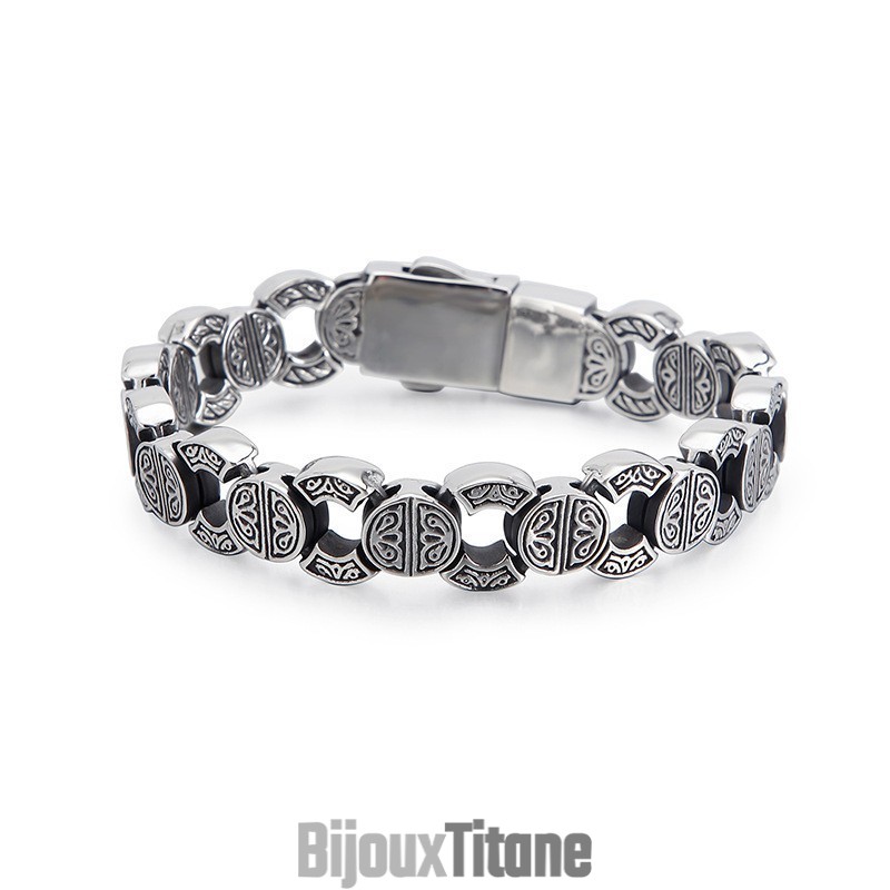 Bracelet En Titane Pour Homme Avec Tête De Mort Et Os Croisés Bracelet En Titane Pour Homme Avec Tête De Mort Et Os Croisés