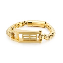 Bracelet En Titane Pour Homme, Motif Croix Creuse Et Hip-Hop