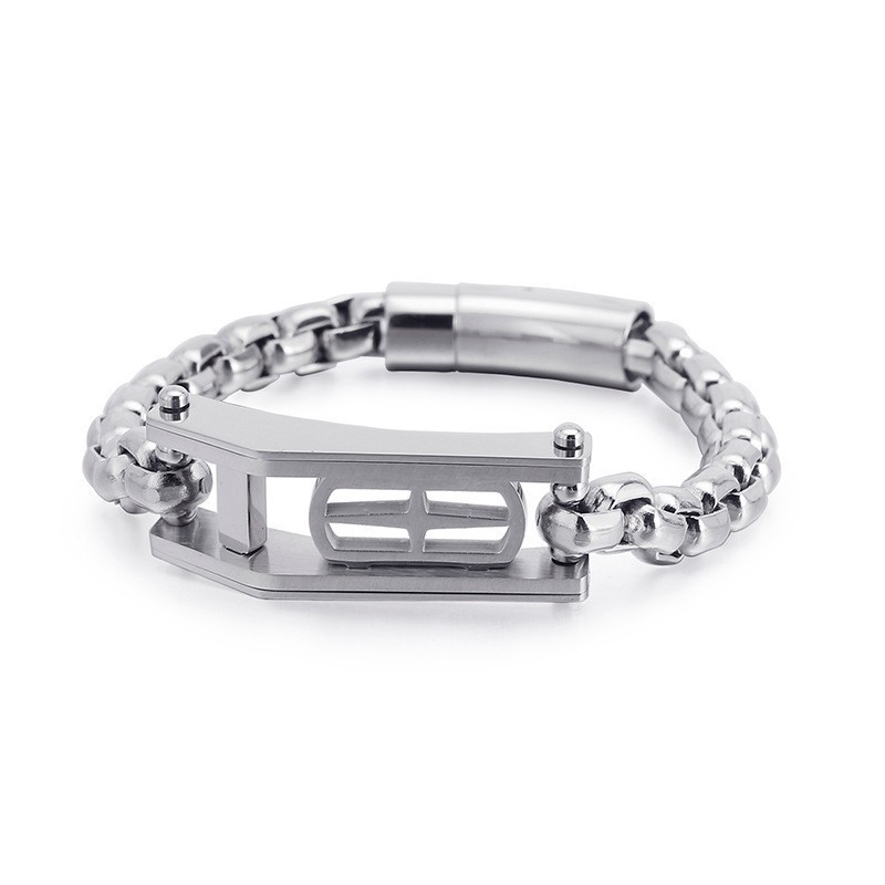 Bracelet En Titane Pour Homme, Motif Croix Creuse Et Hip-Hop Bracelet En Titane Pour Homme, Motif Croix Creuse Et Hip-Hop