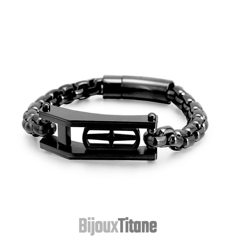 Bracelet En Titane Pour Homme, Motif Croix Creuse Et Hip-Hop