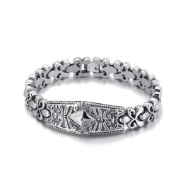 Bracelet En Titane En Forme De Diamant Pour Homme De La Marque Fashion Flower Bay
