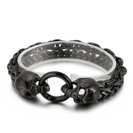 Bracelet Homme En Titane, Style Chic Et Tendance, Tête De Mort, Accessoire
