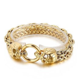 Bracelet En Titane Pour Homme, Style Chic Et Tendance, Motif Tête De Mort