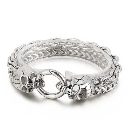 Bracelet En Titane Pour Homme, Style Chic Et Tendance, Motif Tête De Mort