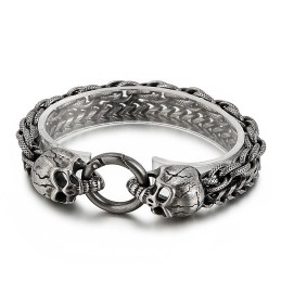 Bracelet En Titane Pour Homme, Motif Tête De Mort, Tendance Et Chic