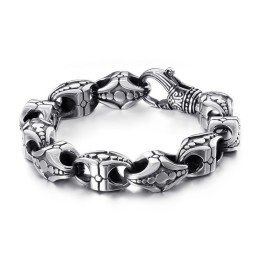 Bracelet En Titane Ajouré À Motif Floral Cool Cross Pour Homme