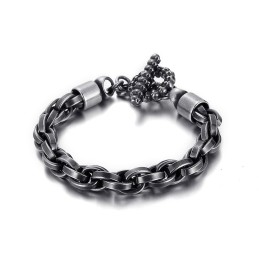Bracelet Tendance En Titane Avec Fermoir Tête De Mort Pour Homme
