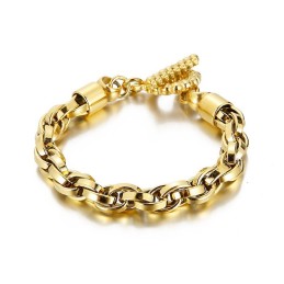 Bracelet Tendance En Titane Avec Fermoir Tête De Mort Pour Homme