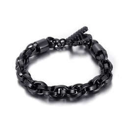 Bracelet Homme En Titane Avec Boucle Tête De Mort Tendance