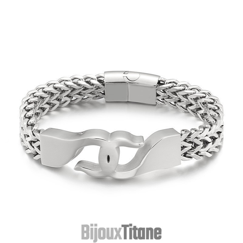 Bracelet En Titane À Crochets Croisés Pour Homme Avec Accessoires Bracelet En Titane À Crochets Croisés Pour Homme Avec Accessoires