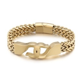 Bracelet Homme En Titane Avec Crochet Croisé Et Accessoires