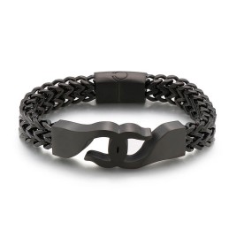 Bracelet Homme En Titane Avec Crochet Croisé Et Accessoires