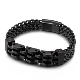 Bracelet En Titane Double Couche Et Double Rangée Pour Homme