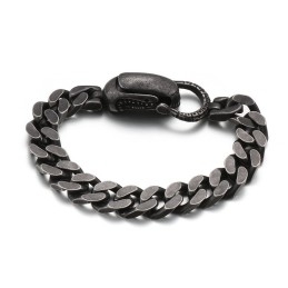 Bracelet Cubain Chic En Titane Pour Homme